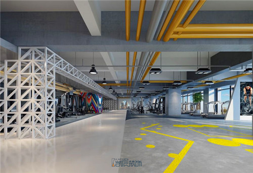 健身会所装修效果图展示——华体会入口装饰